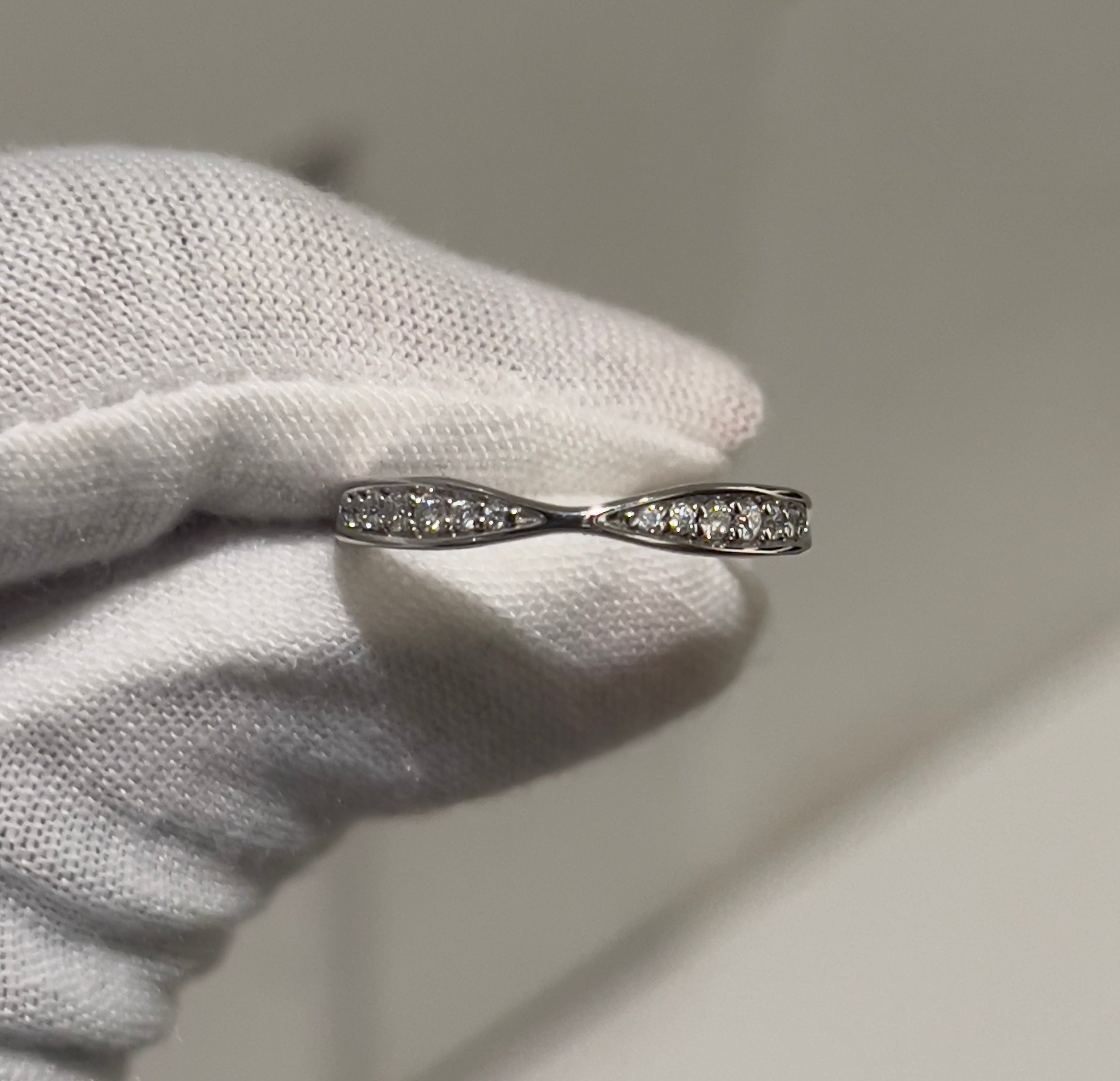 Sterling Silver Bowtie Moissanite Ring