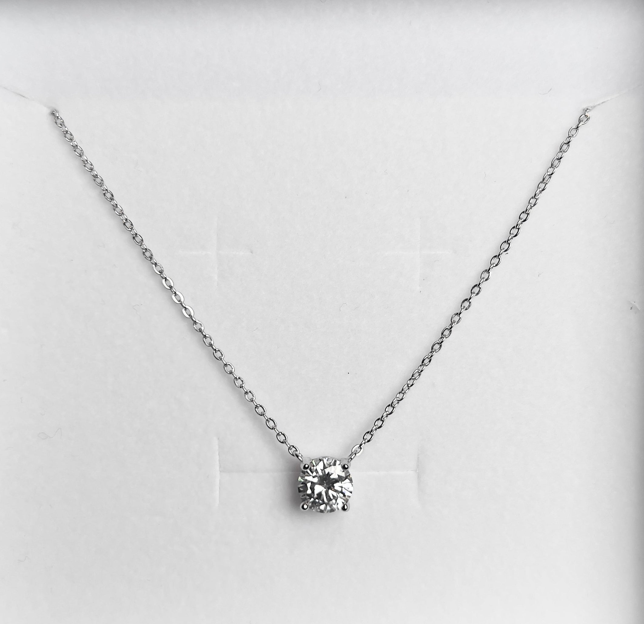 Round Moissanite Solitaire Pendant Necklace