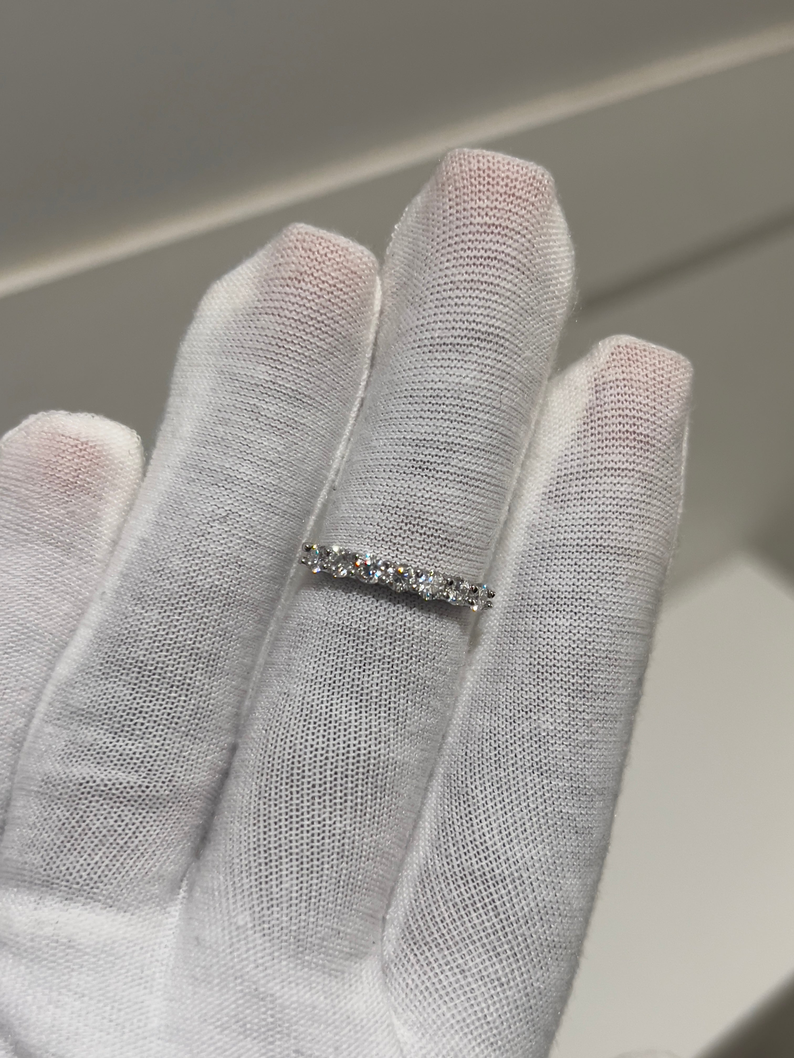 Sterling Silver Moissanite 7 Stone Ring