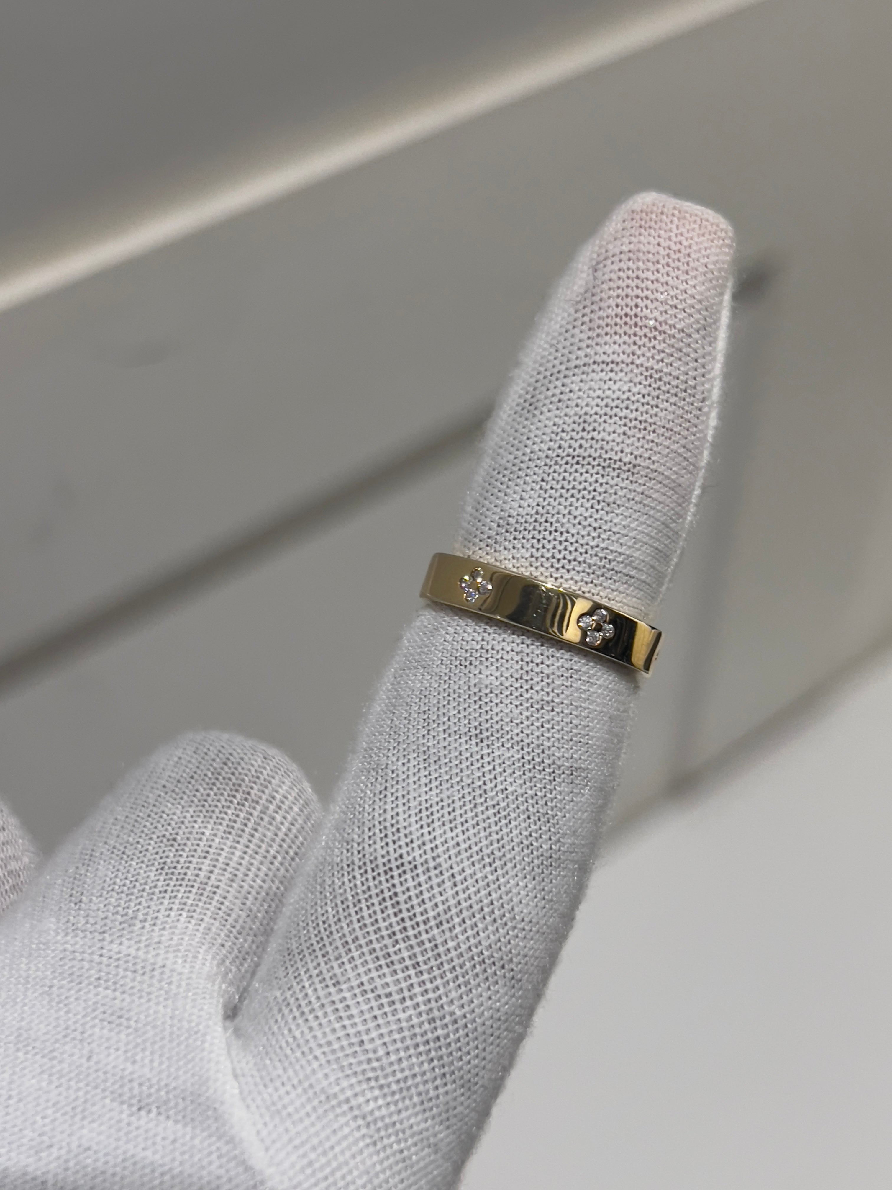 Gold Plated Sterling Silver Clover Moissanite Ring