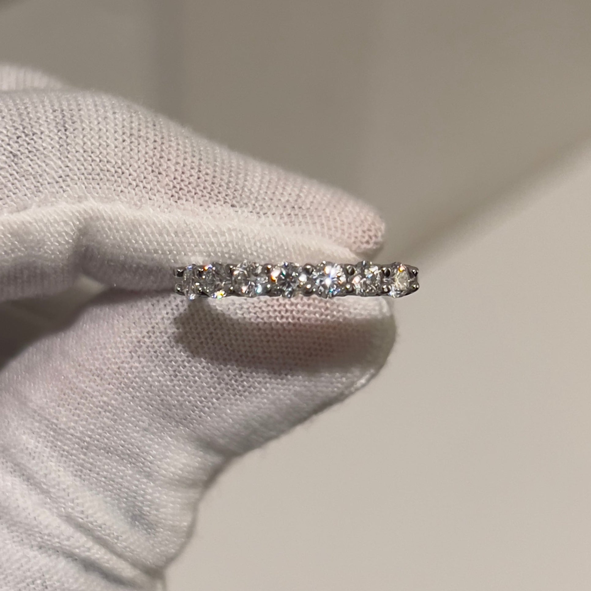 Sterling Silver Moissanite 7 Stone Ring