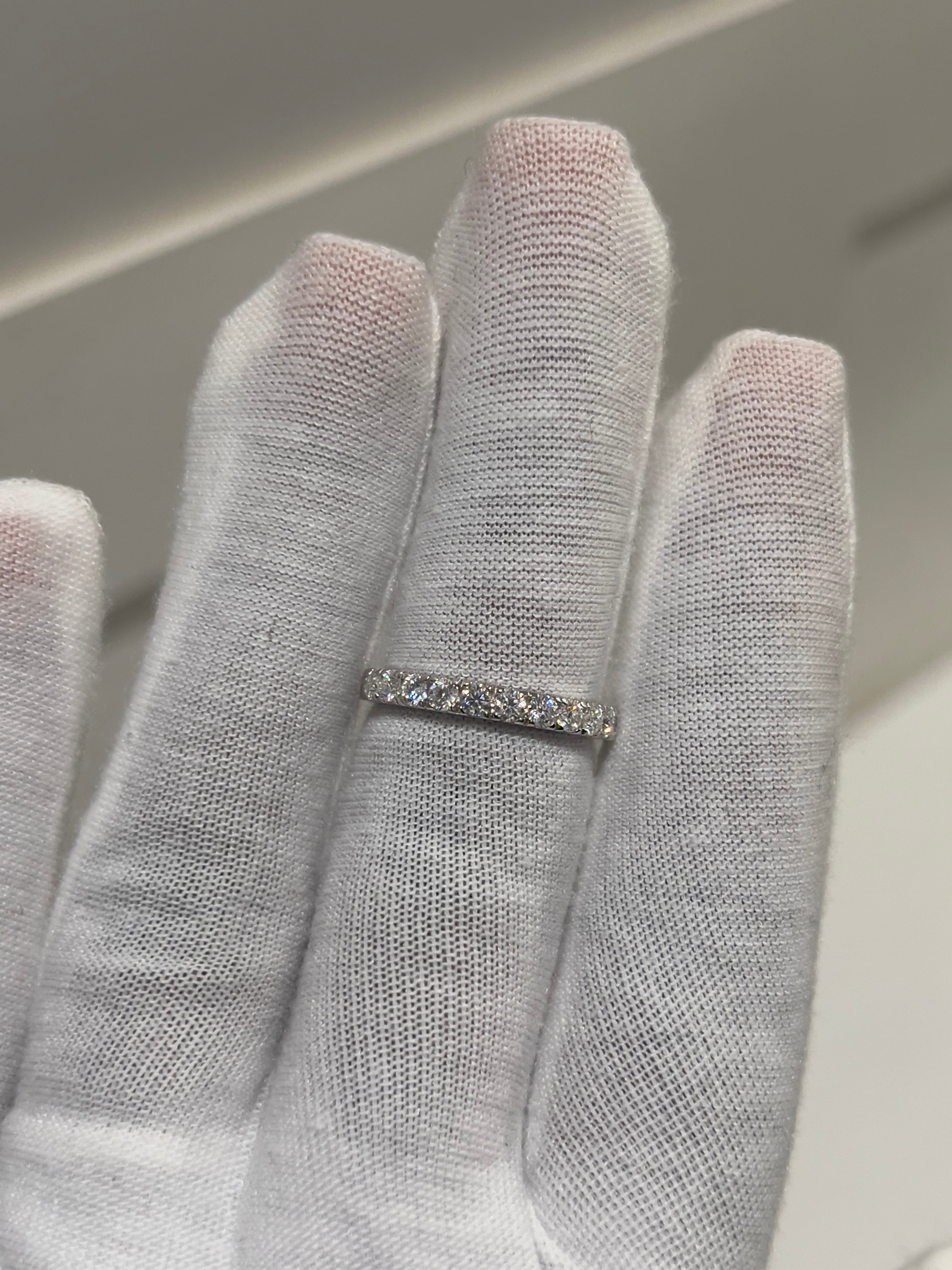 Sterling Silver Half Pave Moissanite Ring