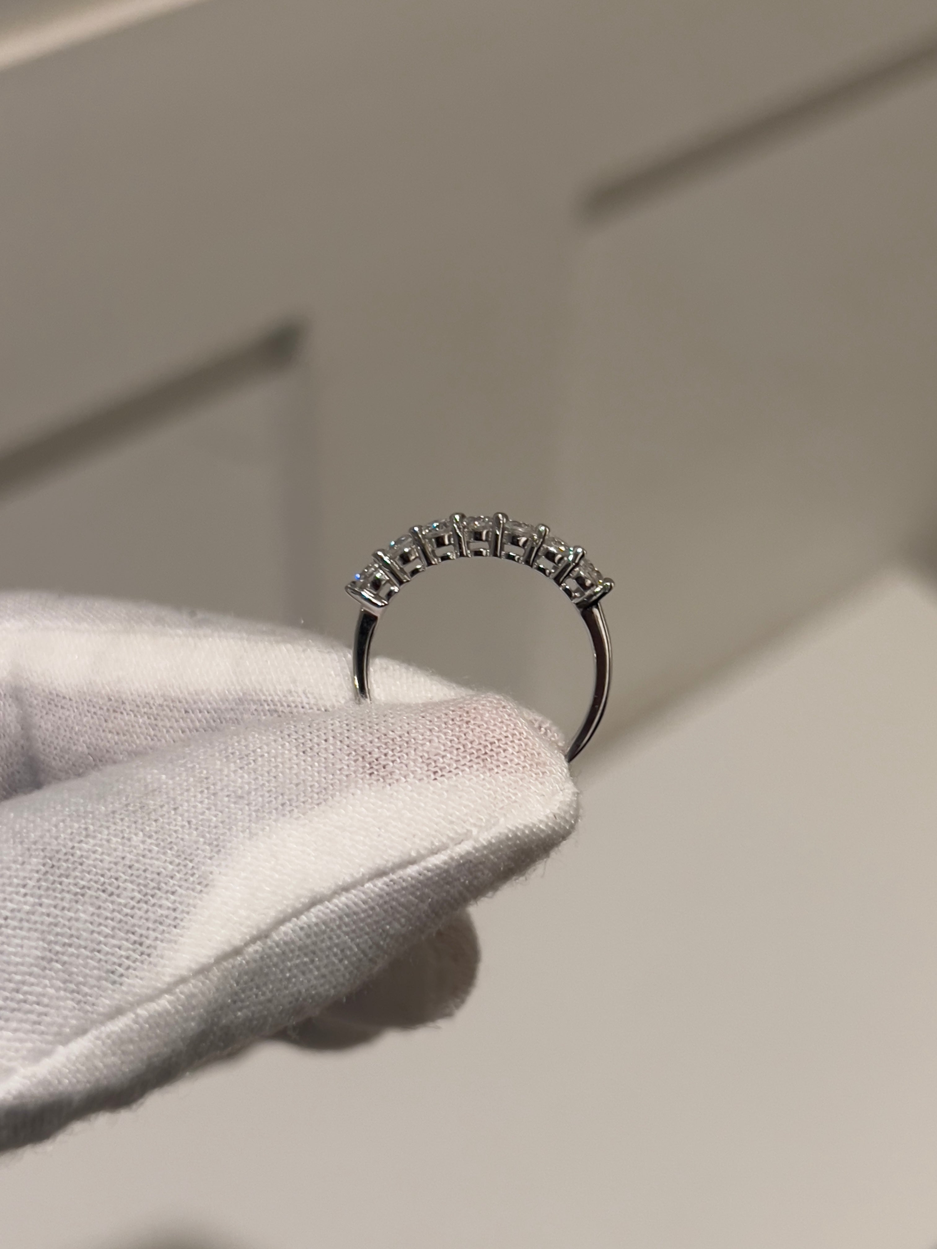 Sterling Silver Moissanite 7 Stone Ring